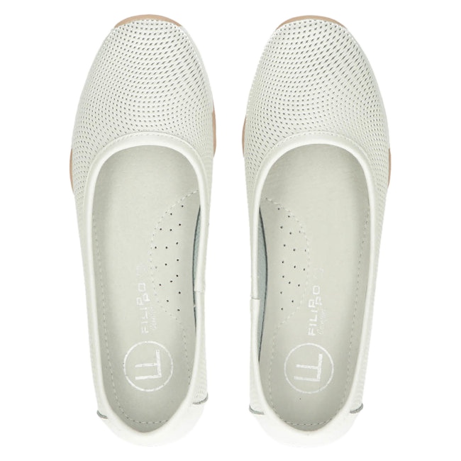 Ballerine in pelle bianche traforate Filippo DP3681/22 WH bianca multicolore 3