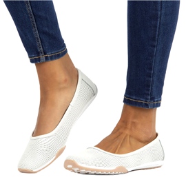 Ballerine in pelle bianche traforate Filippo DP3681/22 WH bianco multicolore 4