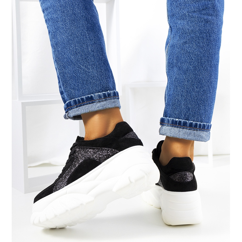 Sneakers sportive nere con suola alta Darnell nero 1