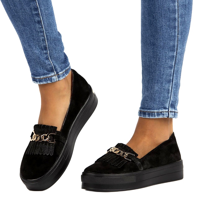 Scarpe da donna in pelle Lordsy Filippo DP3532/22 Nero 4