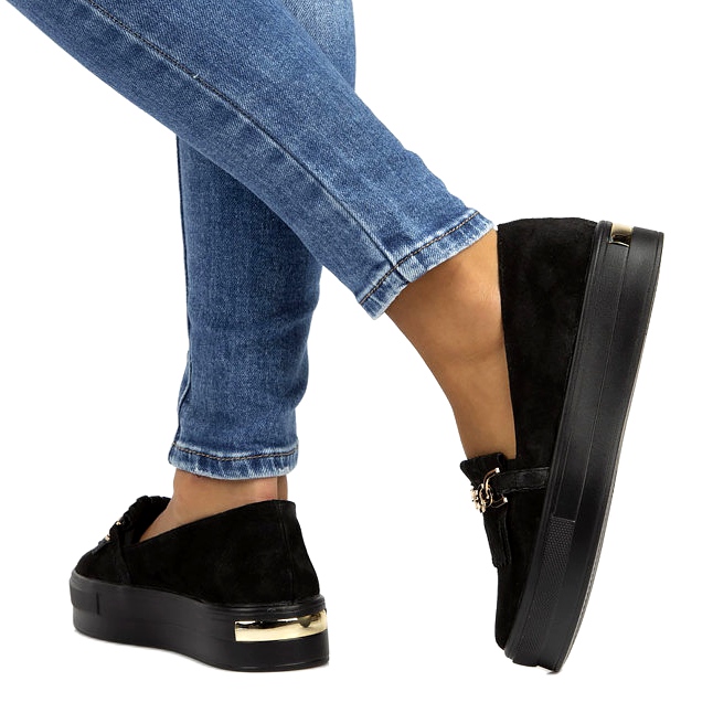 Scarpe da donna in pelle Lordsy Filippo DP3532/22 Nero 6