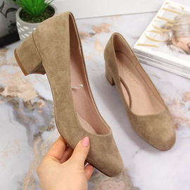 Décolleté in suede a blocchi Sergio Leone in SK354E beige 1