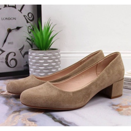 Décolleté in suede a blocchi Sergio Leone in SK354E beige 2