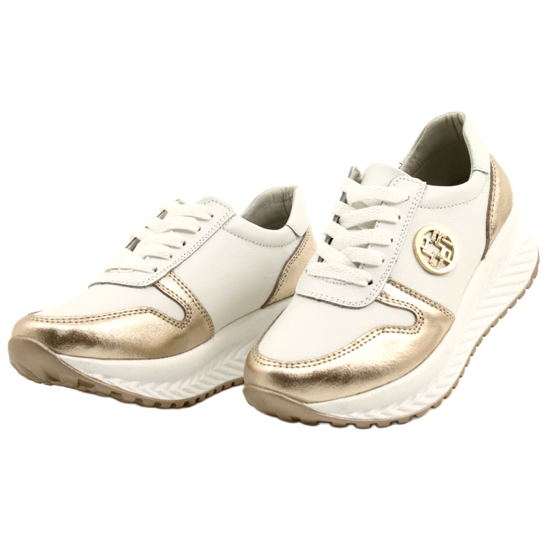 Scarpe sportive da donna legate Filippo DP3547/22 WH GO Bianche bianca d'oro 6