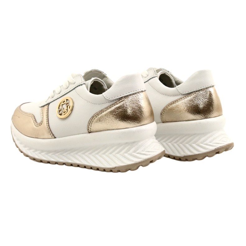 Scarpe sportive da donna legate Filippo DP3547/22 WH GO Bianche bianco d'oro 7