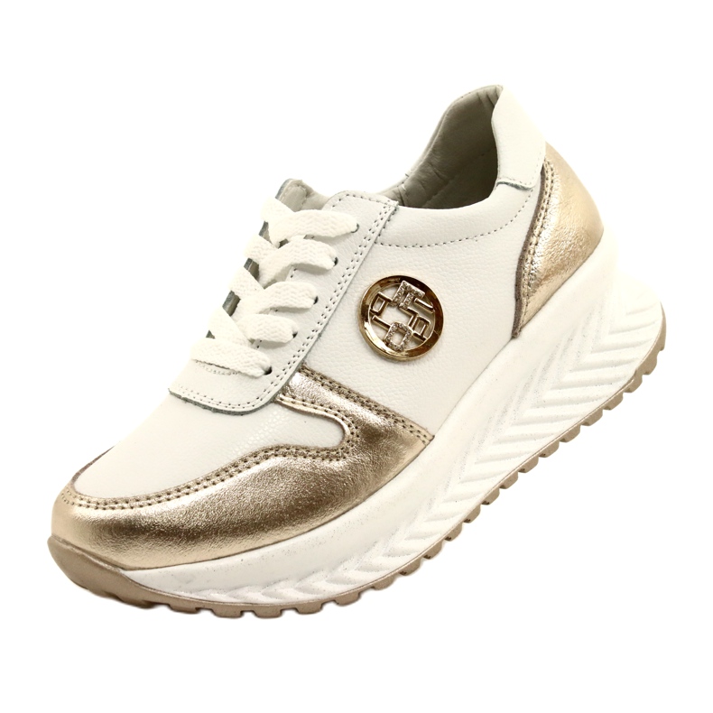 Scarpe sportive da donna legate Filippo DP3547/22 WH GO Bianche bianca d'oro 8