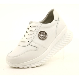 Scarpe sportive da donna legate Filippo DP3547/22 WH Bianche bianca d'argento 4