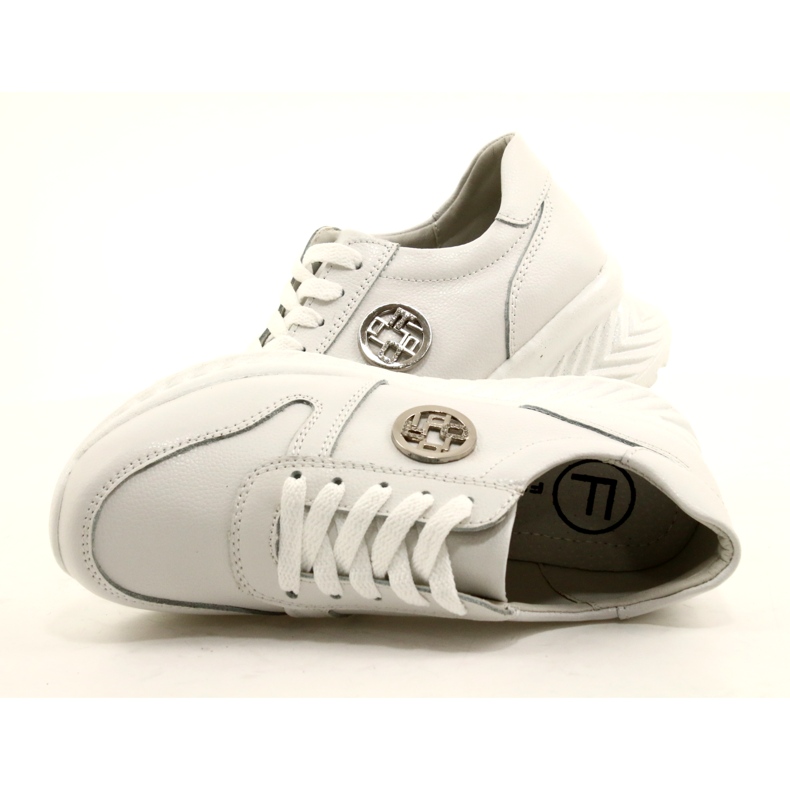Scarpe sportive da donna legate Filippo DP3547/22 WH Bianche bianca d'argento 6