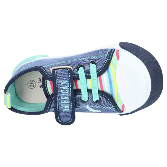 American Club Sneaker in velcro Sneaker American Ten14/22 Jeans Inserto in pelle blu 3