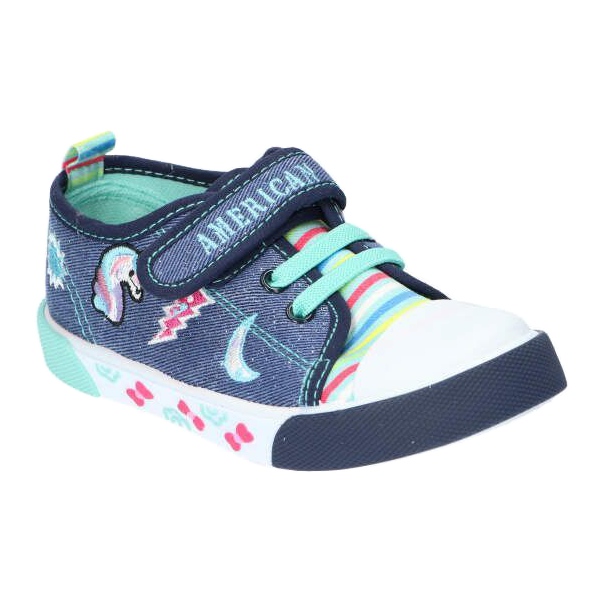 American Club Sneaker in velcro Sneaker American Ten14/22 Jeans Inserto in pelle blu 2