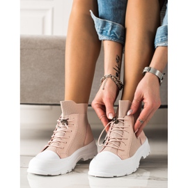 TRENDI Sneakers alte cipria rosa 1
