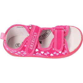 American Club Ciabatte sandali americane, inserto in pelle TEN19/22 Rosa 1