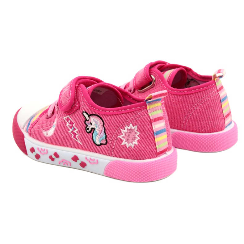 American Club Sneaker in velcro American Ten17/22 Inserto in pelle rosa 4