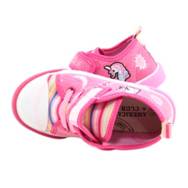 American Club Sneaker in velcro American Ten17/22 Inserto in pelle rosa 6