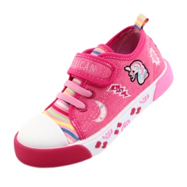 American Club Sneaker in velcro American Ten17/22 Inserto in pelle rosa 3