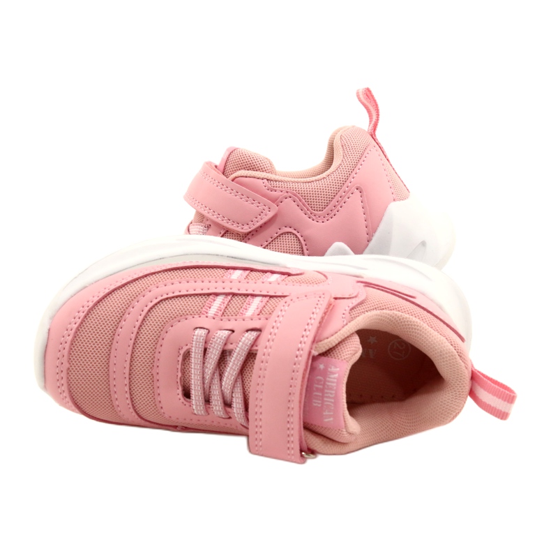 Scarpe sportive da ragazza American Club HL58/22, di colore rosa 4
