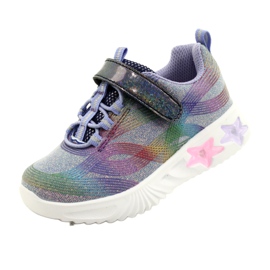 American Club Scarpe sportive ADI LED incandescente Velcro ES87 / 22 viola 3