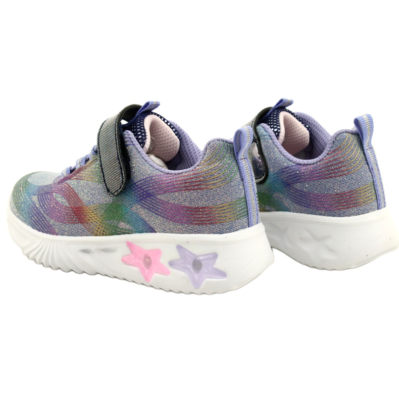 American Club Scarpe sportive ADI LED incandescente Velcro ES87 / 22 viola 6