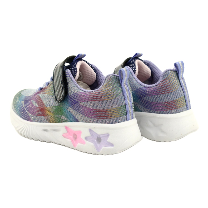 American Club Scarpe sportive ADI LED incandescente Velcro ES87 / 22 viola 5