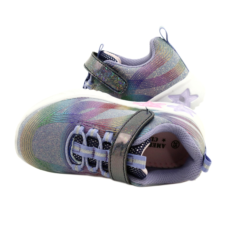American Club Scarpe sportive ADI LED incandescente Velcro ES87 / 22 viola 4