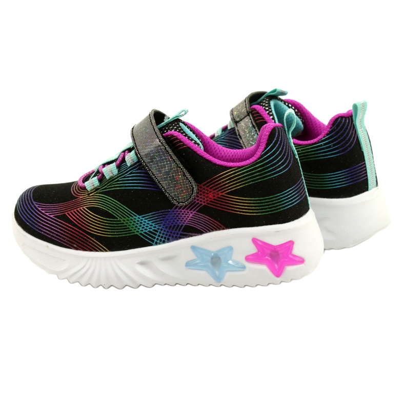 American Club Scarpe Sportive ADI LED Velcro Incandescente ES87 / 22 Nero multicolore 6