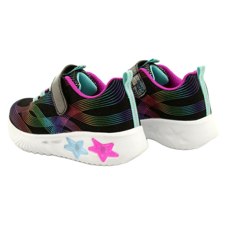 American Club Scarpe Sportive ADI LED Velcro Incandescente ES87 / 22 Nero multicolore 5