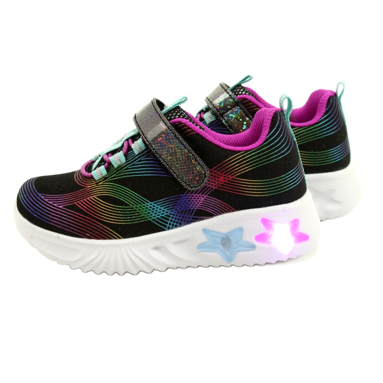 American Club Scarpe Sportive ADI LED Velcro Incandescente ES87 / 22 Nero multicolore 4
