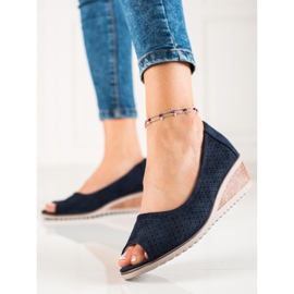 W. Potocki Décolleté Potocki open toe in suede blu navy blu 2