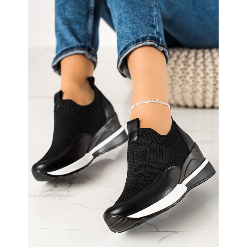 Vinceza Sneakers in tessuto sulla zeppa VICEZA nero 1