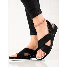 Vinceza Sandali In Pelle Scamosciata Con Velcro VICEZA nero 1