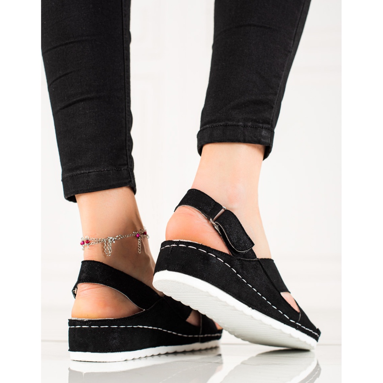 Vinceza Sandali In Pelle Scamosciata Con Velcro VICEZA nero 2