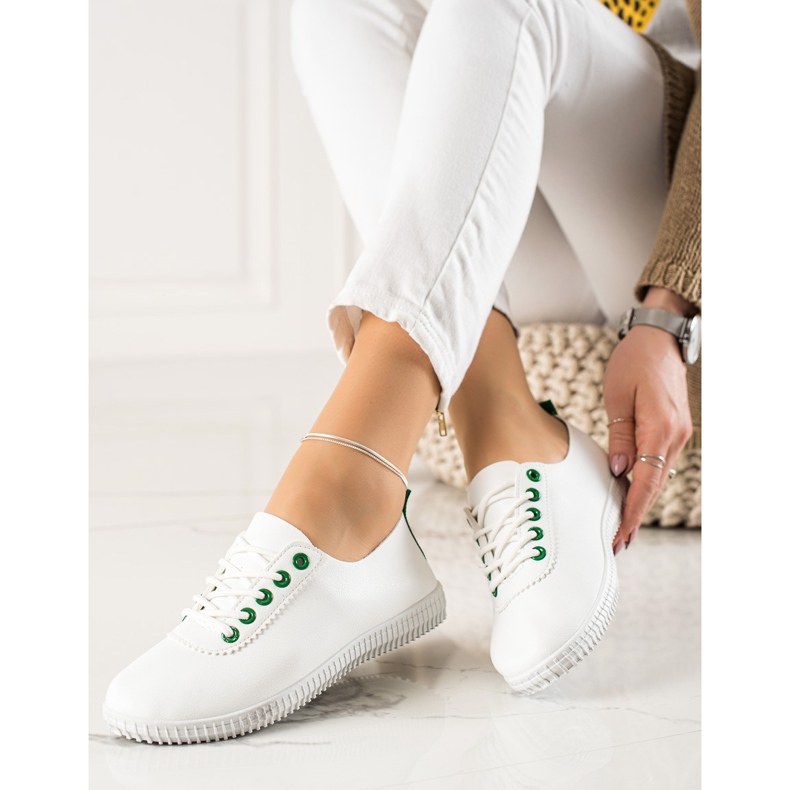 TRENDI Sneakers Basse Con Ecopelle bianca 2