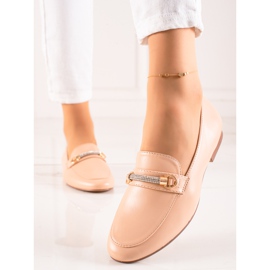 Ideal Shoes Mocassini Eleganti Con Cubic Zirconia beige 1