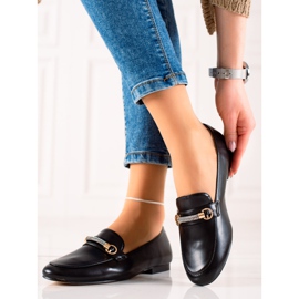 Ideal Shoes Mocassini Eleganti Con Cubic Zirconia nero 2