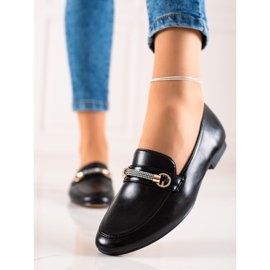Ideal Shoes Mocassini Eleganti Con Cubic Zirconia nero 1