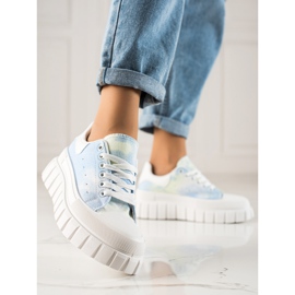 TRENDI Sneakers Blu Sulla Piattaforma 1