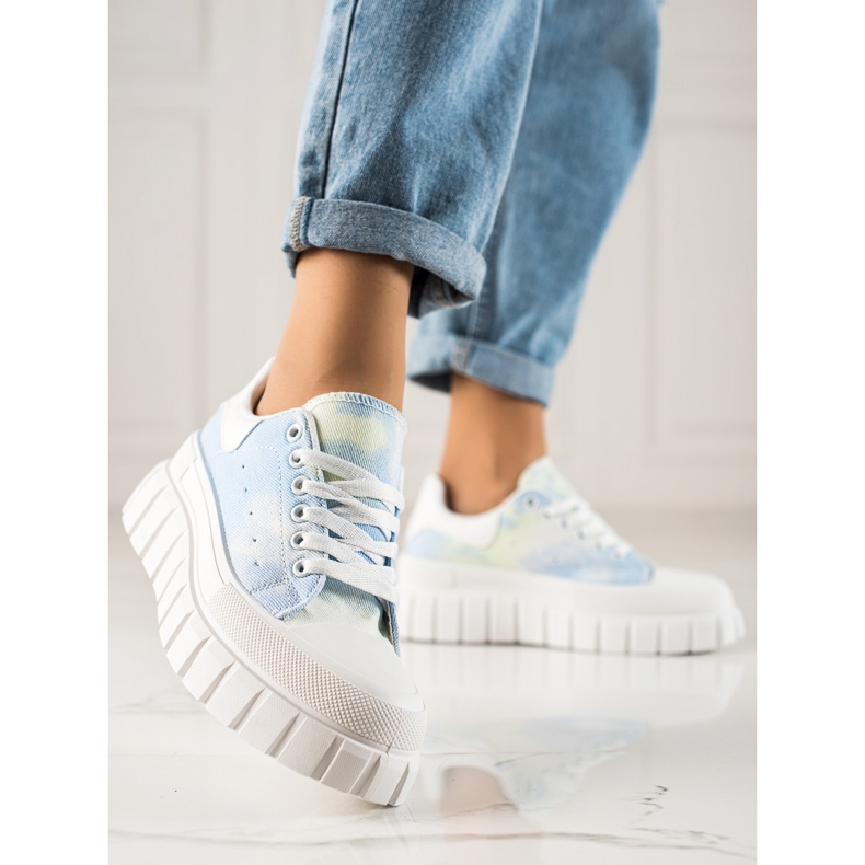 TRENDI Sneakers Blu Sulla Piattaforma 1