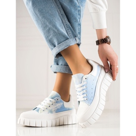 TRENDI Sneakers Blu Sulla Piattaforma 2