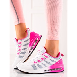 TRENDI Scarpe sportive di moda bianco rosa 1
