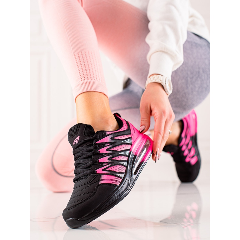 TRENDI Scarpe sportive di moda nero rosa 1