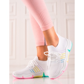 TRENDI Scarpe Sportive Su Una Piattaforma Colorata bianco 1
