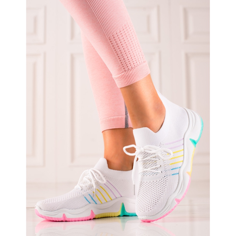 TRENDI Scarpe Sportive Su Una Piattaforma Colorata bianca 1