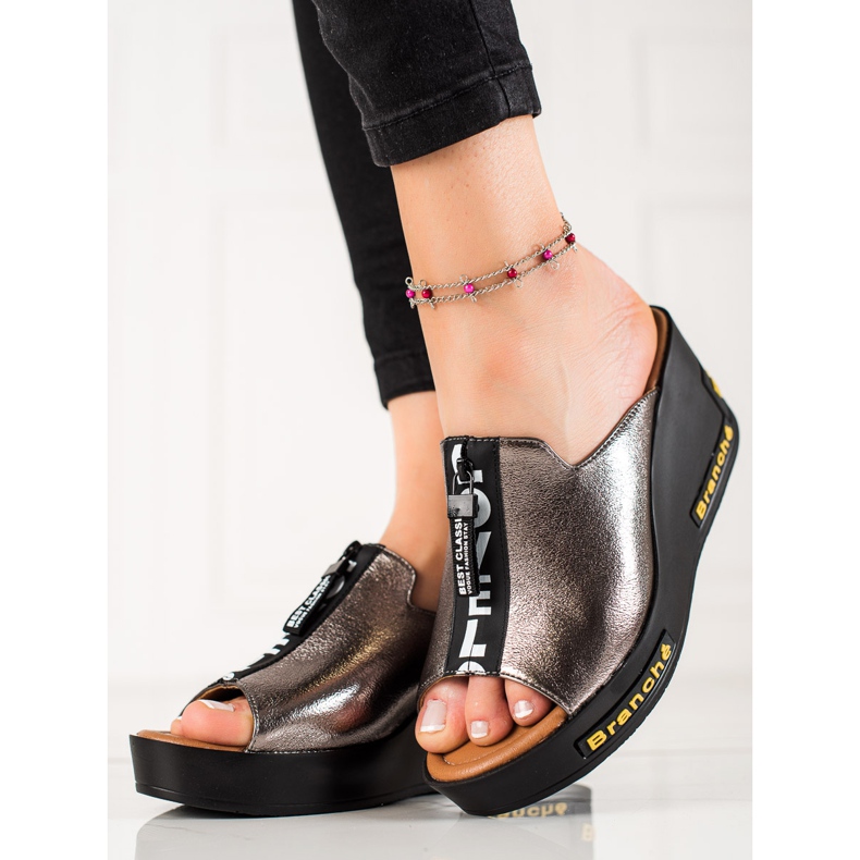 VINCEZA Sandali con Zeppa grigio 1