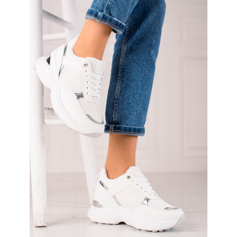 Diamantique Sneakers alla moda sulla piattaforma bianca 1