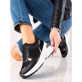 Diamantique Sneakers alla moda sulla piattaforma nero 1