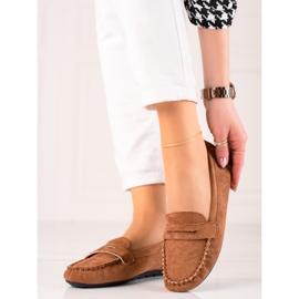 TRENDI Comodi mocassini in camoscio marrone 2