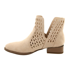 Stivali in pelle scamosciata da donna Daszyński Beige SA197-12 2