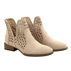 Stivali in pelle scamosciata da donna Daszyński Beige SA197-12 6