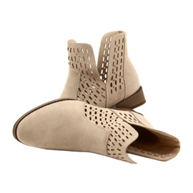 Stivali in pelle scamosciata da donna Daszyński Beige SA197-12 7