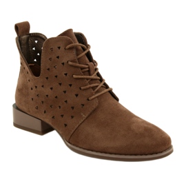 Stivali in pelle scamosciata da donna Daszyński Brown SA197-10 marrone 1